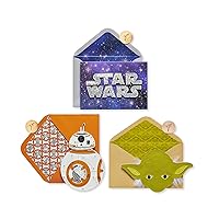 Papyrus Star Wars Birthday Card Assortment, BB-8 and Yoda (3-Count)