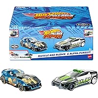 Hot Wheels 1:43 Scale Pull-Back Speeders 2-Pack, Rolomatic Engine or Door, Trunk or Hood That Opens (Styles May Vary) (Amazon Exclusive)
