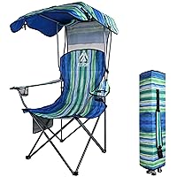 Camp Chairs with Shade Canopy Chair Folding Camping Recliner Support with Carrying Bag, Multi-Color