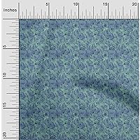 Cotton Flex Teal Blue Fabric Batik Craft Projects Decor Fabric Printed by The Yard 40 Inch Wide - N6