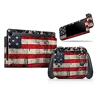 Design Skinz American Distressed Flag Panel - Skin Decal Protective Scratch-Resistant Removable Vinyl Wrap Kit Compatible with The Nintendo Switch Joy-Cons