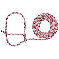 Weaver Leather Livestock Cattle Rope Halter, Hot Pink/Coral/Mint
