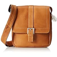 Deluxe Medium Messenger with Buckle, Tan, One Size