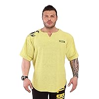 Men's Gym T-Shirt Active Wear Bodybuilding Lifting Oversize Rag Top | Towel Texture, Cotton Training Top