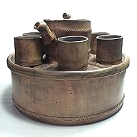 Yixing Pottery 8 Pcs. Tea Set Bamboo Design