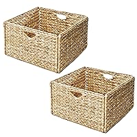  Mkono Woven Storage Basket Decorative Rope Basket Wooden Bead  Decoration for Blankets,Toys,Clothes,Shoes,Plant Organizer Bin with Handles  Living Room Home Decor, Jute, 16 W × 13.8L : Home & Kitchen