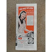 Old Dutch Cleanser, Vintage 40's Illustration print ad. (woman/sing while you clean)Original vintage 1940 Collier's Magazine Print Art.