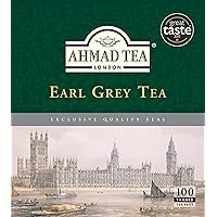 Ahmad Tea Black Tea, Earl Grey Teabags, 100 ct - Caffeinated & Sugar-Free