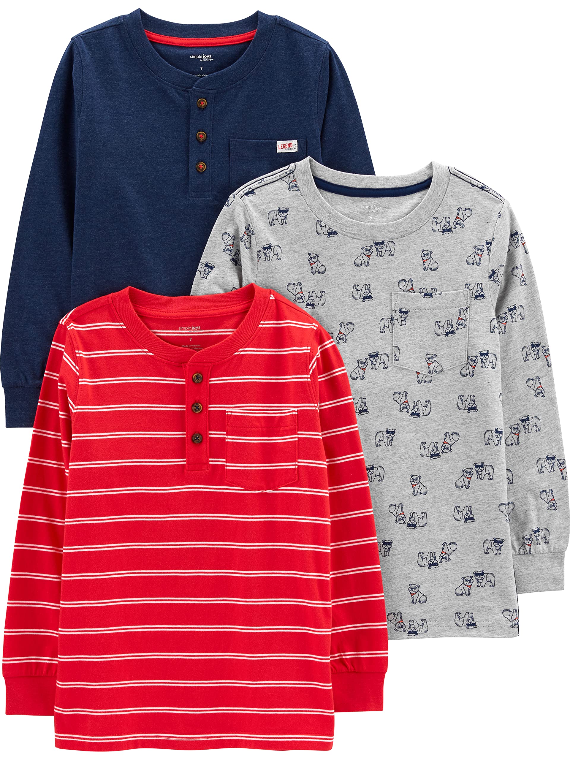 Simple Joys by Carter's Toddlers and Baby Boys' Long-Sleeve Shirts, Multipacks
