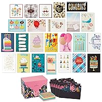Hallmark Pack of 24 Handmade Assorted Boxed Greeting Cards, Modern Floral—Birthday/ Baby Shower Cards, Wedding/ Sympathy Cards, Thinking of You/ Thank You Cards
