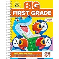 School Zone - Big First Grade Workbook - 320 Spiral Pages, Ages 6 to 7, 1st Grade, Reading, Parts of Speech, Basic Math, Word Problems, Time, Money, Fractions, and More (Big Spiral Bound Workbooks) School Zone - Big First Grade Workbook - 320 Spiral Pages, Ages 6 to 7, 1st Grade, Reading, Parts of Speech, Basic Math, Word Problems, Time, Money, Fractions, and More (Big Spiral Bound Workbooks) Spiral-bound Paperback