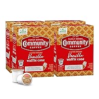 Community Coffee Vanilla Waffle Cone 96 Count Coffee Pods, Ice Cream Flavored, Compatible with Keurig 2.0 K-Cup Brewers, 24 Count (Pack of 4)