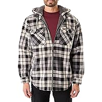 Smith's Workwear Men's Sherpa-Lined Zip-Front Hooded Microfleece Shirt-Jacket