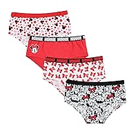 Disney Girls' Minnie Mouse Underwear Multipacks with Assorted Prints in Sizes 2/3t, 4t, 4, 6, 8 and 10