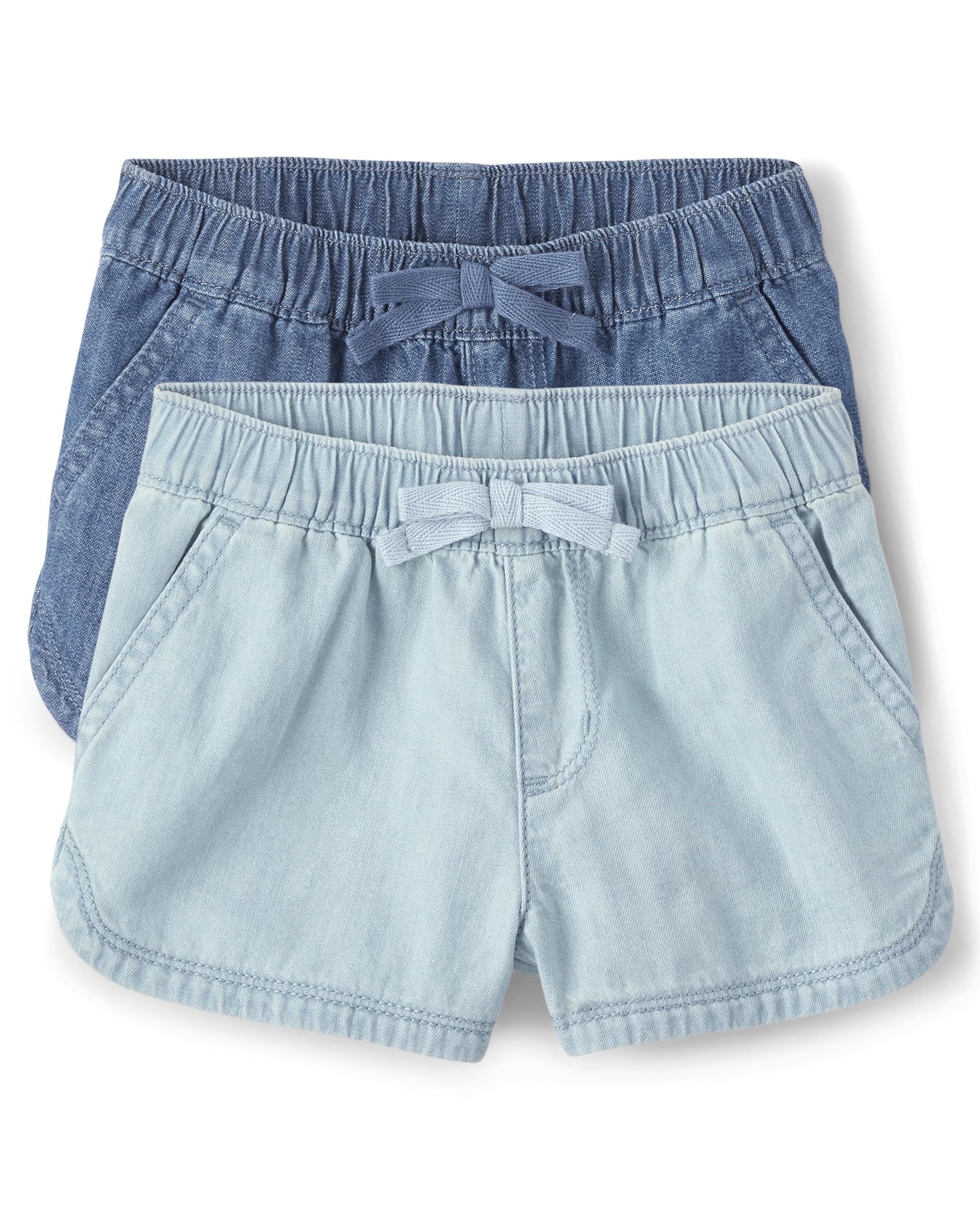The Children's Place Girls' and Toddler Pull on Chambray Shorts