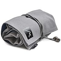 Watch Roll for Travel Storage - Canvas and Soft Vegan Suede with 4 Organizer Pockets (Grey/Blue)