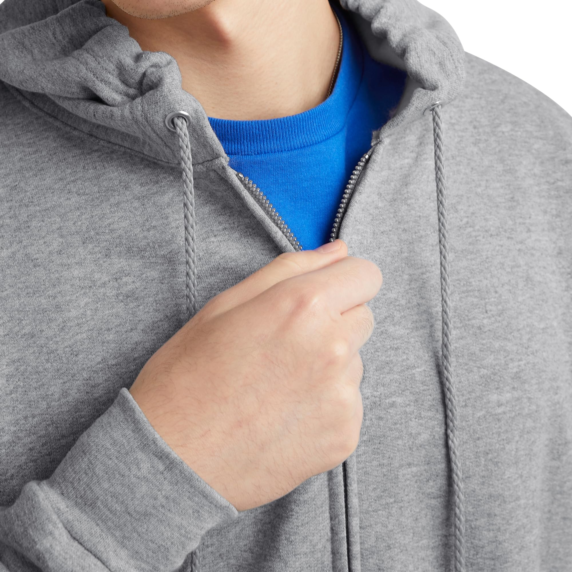 Hanes Men's Hoodie, EcoSmart Fleece Zip-Front Hooded Sweatshirt, Cotton-Blend Fleece Hooded Sweatshirt, Mid-Weight Zip-Up