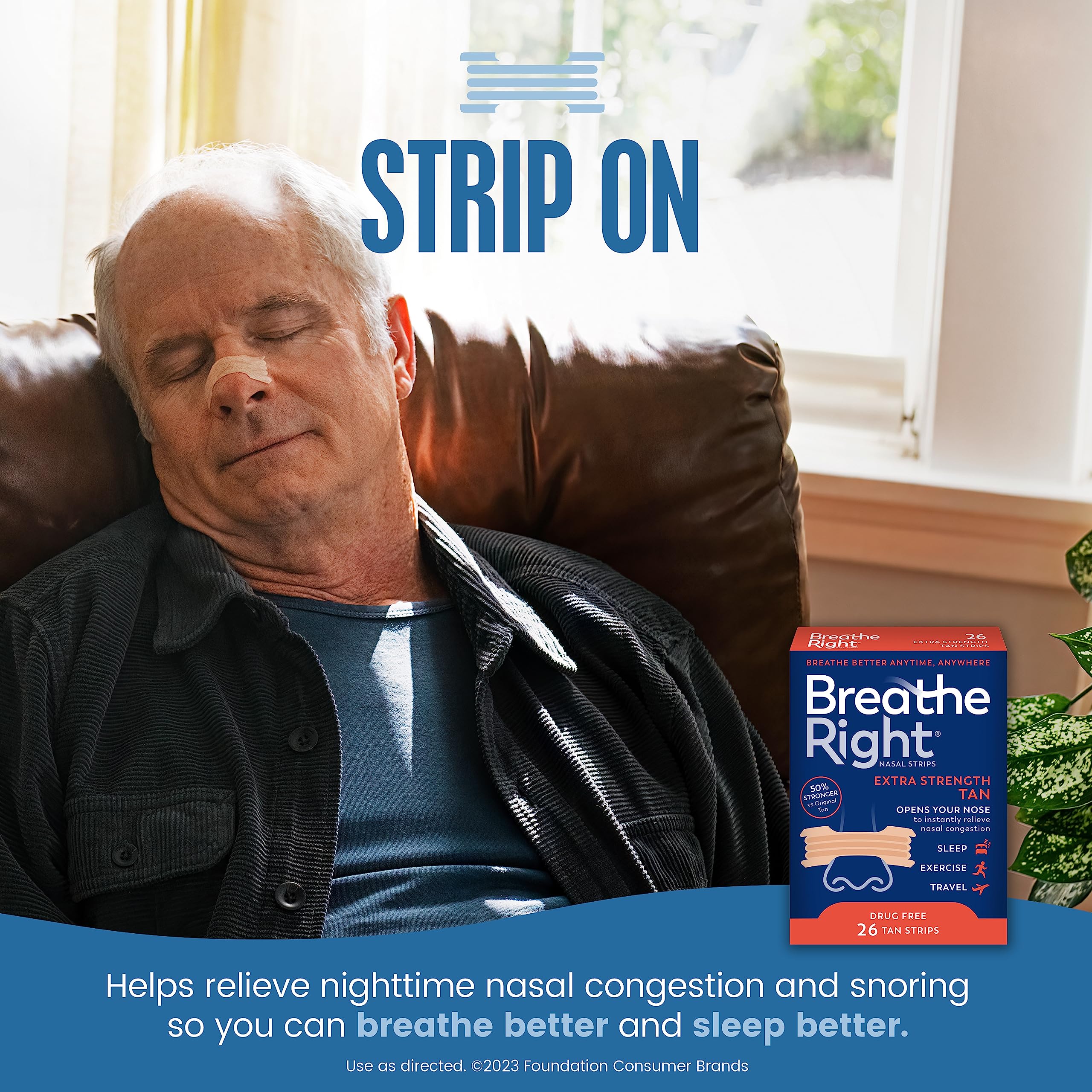  Breathe Right Nasal Strips Extra Strength Tan Nasal Strips Help  Stop Snoring Drug-Free Snoring Solution & Instant Nasal Congestion Relief  Caused by Colds & Allergies 26ct (packaging may vary) : Health