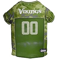 Pets First NFL Minnesota Vikings Camouflage Dog Jersey, Small. - CAMO PET Jersey Available in 5 Sizes & 32 NFL Teams. Hunting Dog Shirt