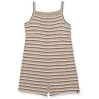 Volcom Girls All Booed Up Striped Knit Romper, Taupe, XX-Small US