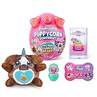 Rainbocorns Puppycorn Surprise Series 2 (Pug) by ZURU, Collectible Plush Stuffed Animal, Surprise Egg, Scratch n Sniff Sticker, Color Mix Slime, Ages 3+ for Girls, Children