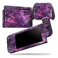 Compatible with Nintendo Switch OLED Console Bundle - Skin Decal Protective Scratch-Resistant Removable Vinyl Wrap Cover - Vibrant Purple Deep Space