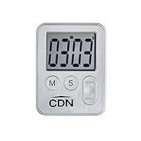 CDN Mini Digital Kitchen Timer with Easy to Read Display and Magnetic Back, 100 Minute Maximum, Silver (TM28-S)