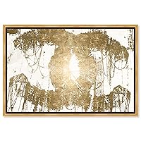 The Oliver Gal Artist Co. Fashion and Glam Contemporary Canvas Art - Hey Lolita Gold, Wall Art for Living Room, Bedroom, and Bathroom, 15 in x 10, White and Gold Home Decor