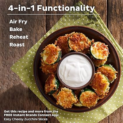 Instant Vortex 6QT XL Air Fryer, 4-in-1 Functions that Crisps, Roasts, Reheats, Bakes for Quick Easy Meals, 100+ In-App Recipes, is Dishwasher-Safe, from the Makers of Instant Pot, Black