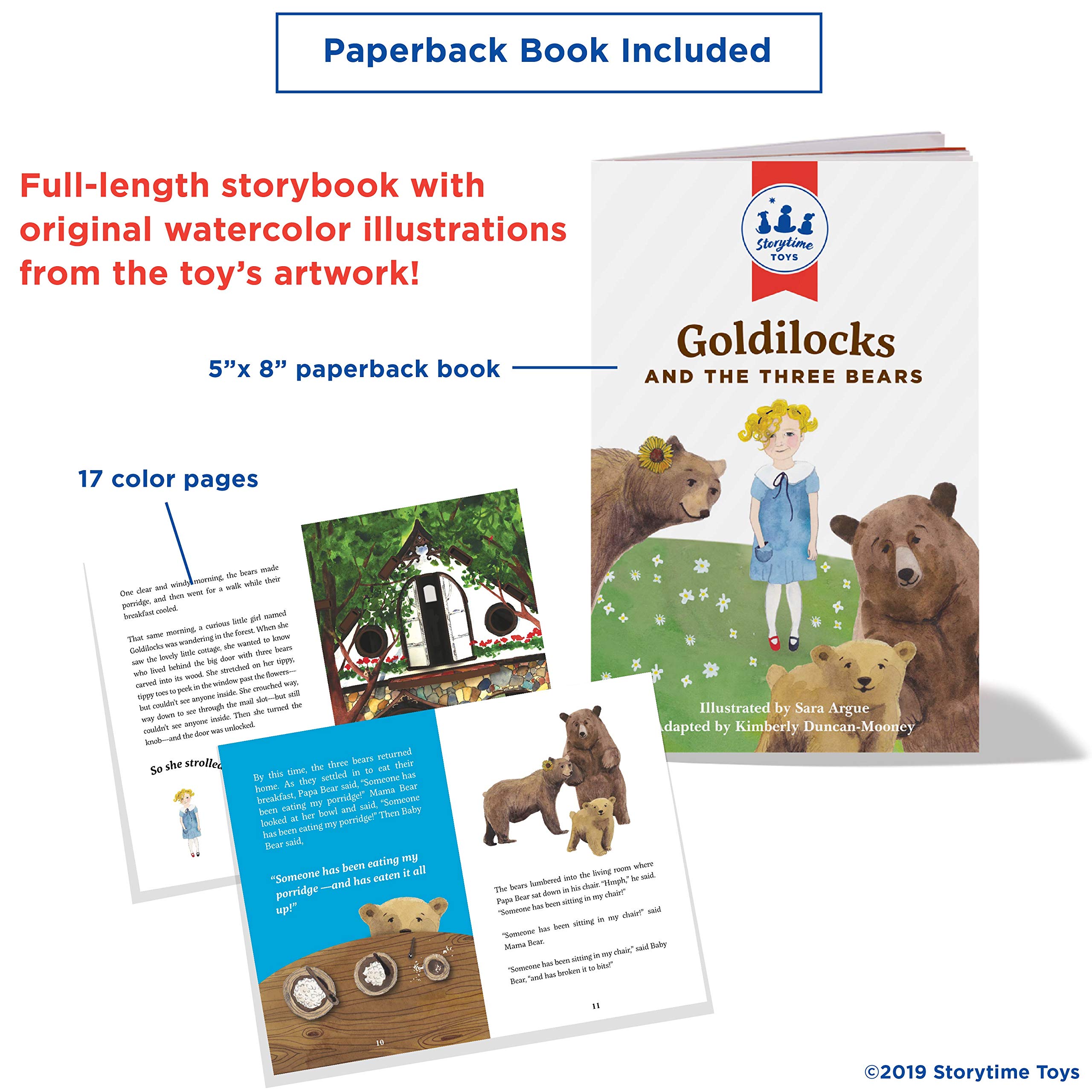 STORYTIME TOYS Goldilocks and The Three Bears 3D Puzzle - Book and Toy Set - 3 in 1 - Book, Build, and Play