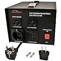 Simran SIM-3000 Step Up Down Voltage Transformer Power Converter, Black