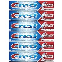 Crest Fluoride Anticavity Toothpaste, 6-Pack Regular Paste, 2.4 Oz Toothpaste Tubes, Clinically Proven Oral Care, Cavity Protection Tooth Paste, Freshens Breath, Healthy Teeth and Gums