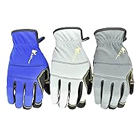 G & F Products unisex adult All Purpose Utility Work Gloves High Performance Mechanics Gloves assorted colors 3 Pair Value Pack, Black, Grey, Blue, Large Pack of US