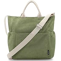 Corduroy Tote Bag for Women Large Crossbody Hobo Shoulder Bag with Pockets Tote Handbag for Work,College,Shopping
