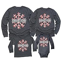 Red Plaid Snowflake Personalized Christmas Matching Family Long Sleeve Shirt