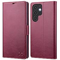 OCASE Compatible with Galaxy S22 Ultra 5G Wallet Case, PU Leather Flip Folio Case with Card Holders RFID Blocking Kickstand [Shockproof TPU Inner Shell] Phone Cover 6.8 Inch (2022) - Burgundy