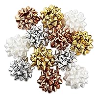 Hallmark Gift Bow Assortment, 12 Count (Gold, Silver, Bronze, White) for Birthdays, Weddings, Bridal Showers, Any Occasion
