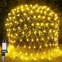 Christmas Decorations String Lights Outdoor, Net Mesh Lighting 200 Led Bulbs Waterproof, for Indoor, Curtain, Tree, Halloween, Bush, Party, Wedding, Fairy, Wall (9.8'x6.6', Plug in, Warm White)