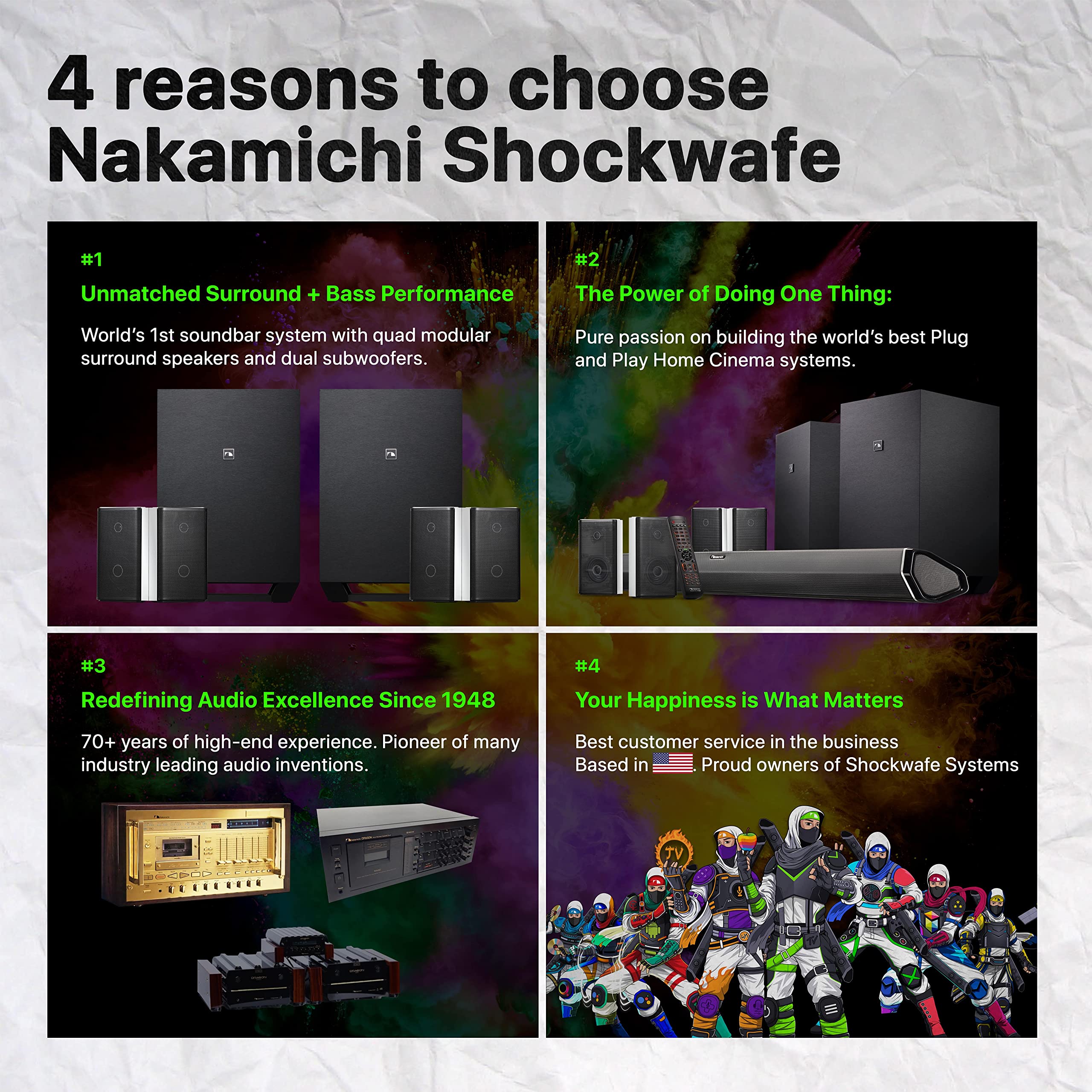 Nakamichi Shockwafe Ultra 9.2.4 Channel 1000W Dolby Atmos/DTS:X Soundbar with Dual 10