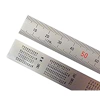 Shinwa 150 mm Rigid (15 mm x 0.5 mm) Zero Glare Satin Chrome Stainless Steel Machinist Engineer Ruler/Rule with Graduations in mm and .5mm Model 13005