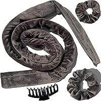 Heatless Hair Curling Rod Headband Dababell No Heat Sleep Overnight Hair curlers For Long Hair Accessory Gift Set(Dark gray)