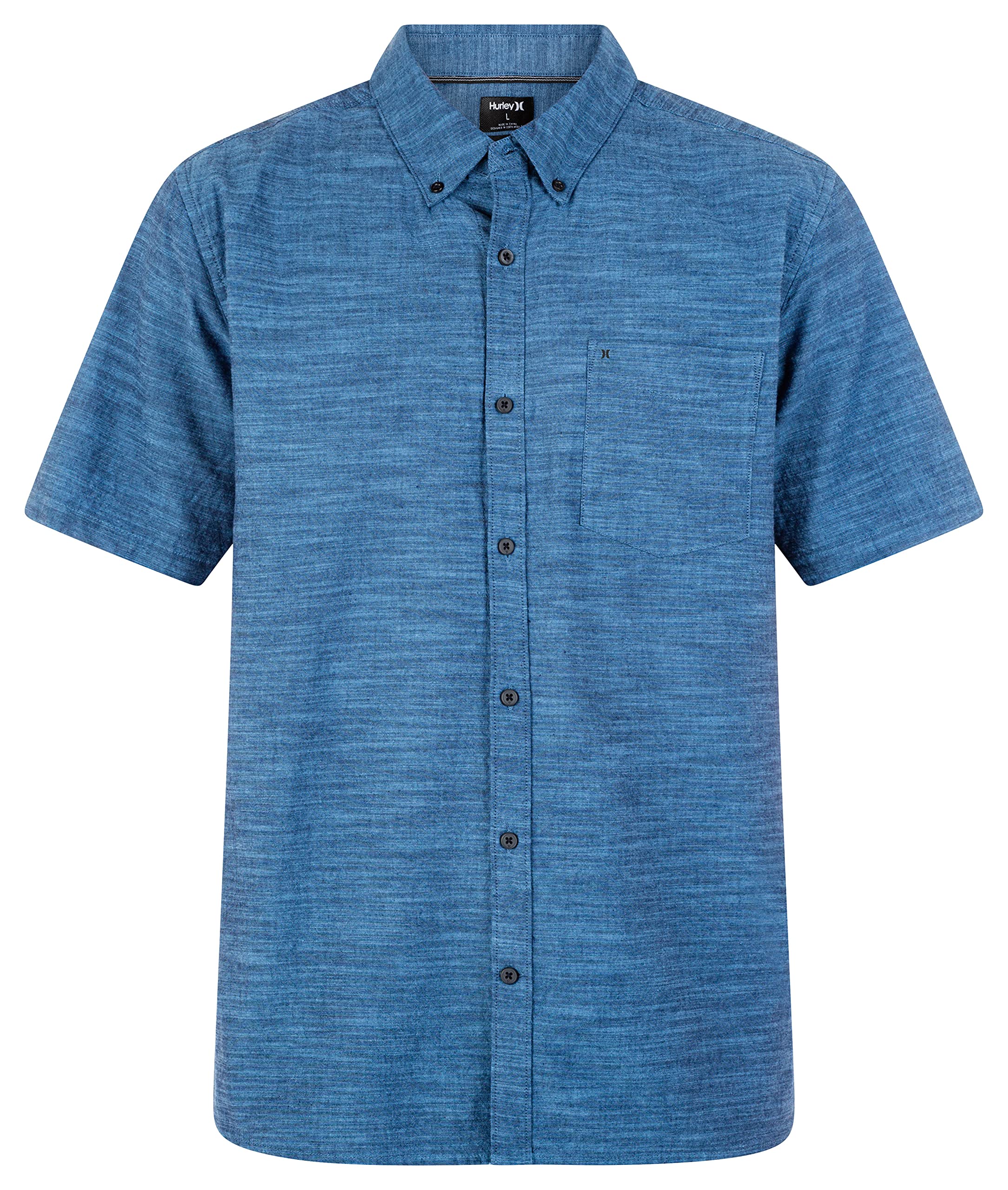Hurley Men's One and Only Textured Short Sleeve Button Up