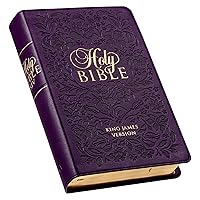 KJV Holy Bible, Giant Print Standard Size Faux Leather Red Letter Edition - Ribbon Marker, King James Version, Purple Floral