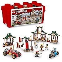 Lego NINJAGO Creative Ninja Brick Box 71787, Toy Storage, Bricks to Build Dojo, Ninja Car, Motorbike, 6 Minifigures & More, Toys for Kids 5 Plus