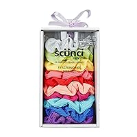 Scunci by Conair Gift Set, Gift Box Under $20, Includes 10 Scrunchies in Bright Rainbow Colors
