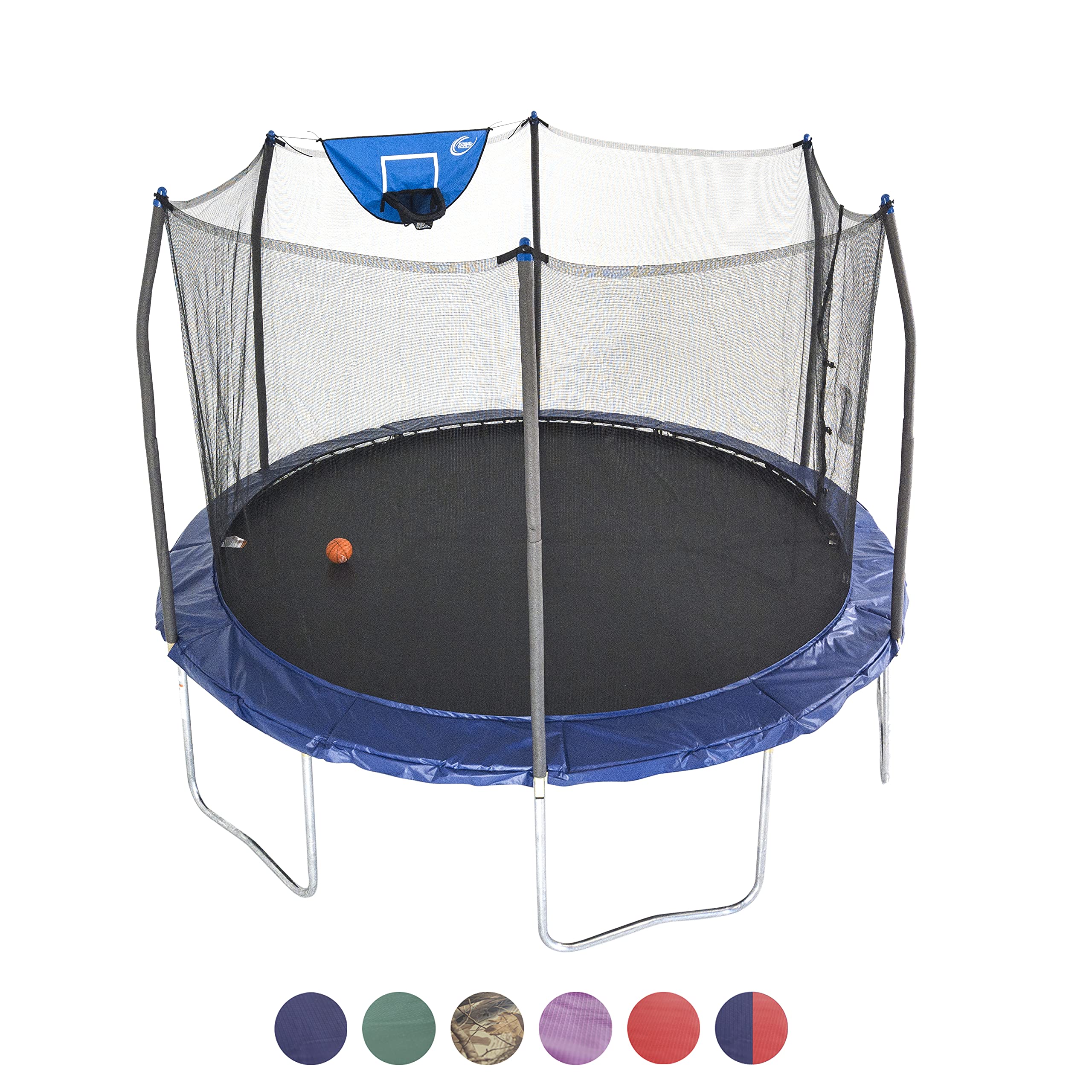 Skywalker Trampolines Jump N’ Dunk Trampoline with Enclosure Net (8FT, 12FT, 15FT) - Basketball Trampoline