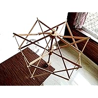 Wooden Handmade Swift Yarn Umbrella Winder XXL Hand Operated Knitting Winder Tools Holder Wool String Ball Winder Machin Strong Gift for All World Natural 24x14''