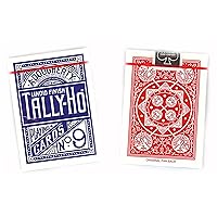 Tally-Ho Fan Back Design Playing Cards 12 Decks (6 Red, 6 Blue)