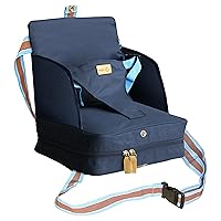Booster Seat, Mobile Inflatable Child Seat with Raised Side Panels, Flexible Booster Seat for Home and Travel