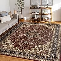 Kirsten Traditional Oriental Red Rectangle Area Rug, 9' x 12'